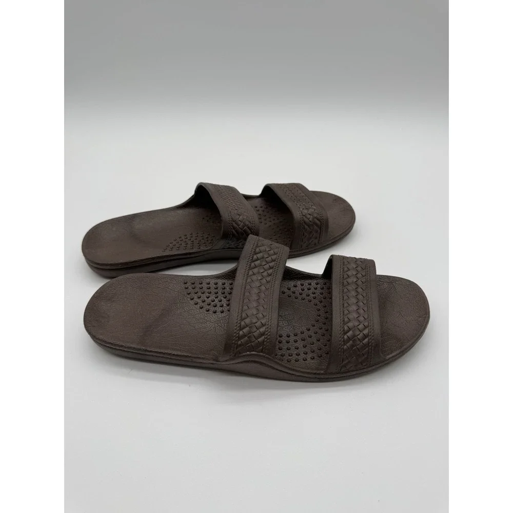 Men's Brown Surfware Hawaiian Classic Two Strap Beach/Pool Sandals Size 12